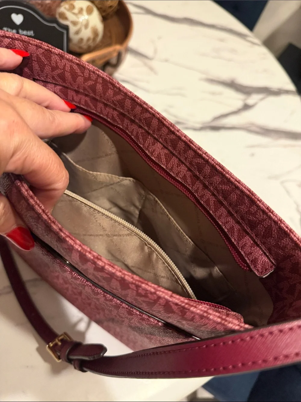 Michael Kors Rose MK Logo Crossbody Bag